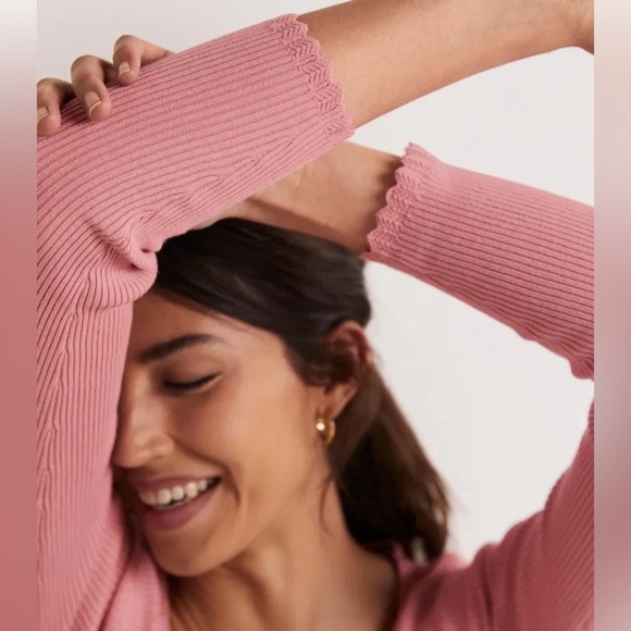 Boden ribbed square neck knitted top size 20-22 nwt in rust k0615 brn - Picture 5 of 8